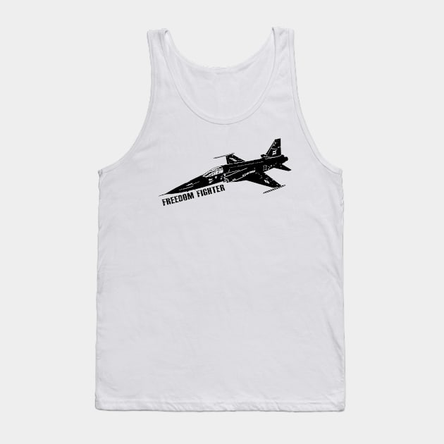 F 5 Freedom Fighter Silhouette USAF Jet Tank Top by DesignedForFlight